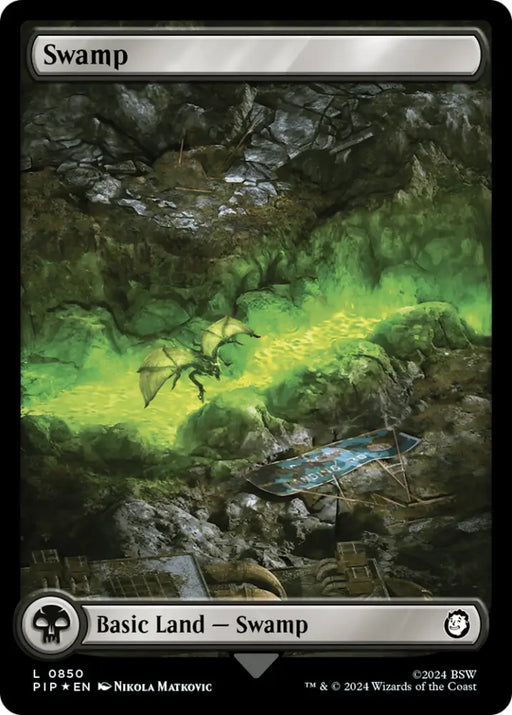 Swamp (0850) (Surge Foil) [Fallout] - MTG Single