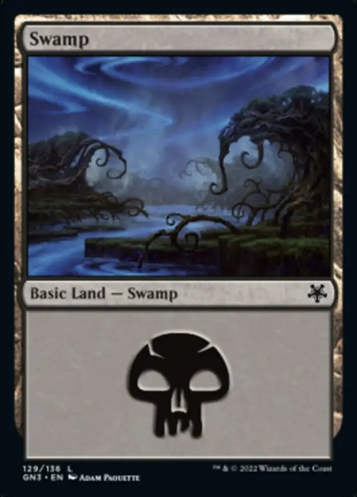 Swamp (129) [Game Night: Free-for-All] - MTG Single