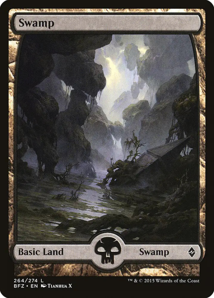 Swamp (264) (Full Art) [Battle for Zendikar] - MTG Single
