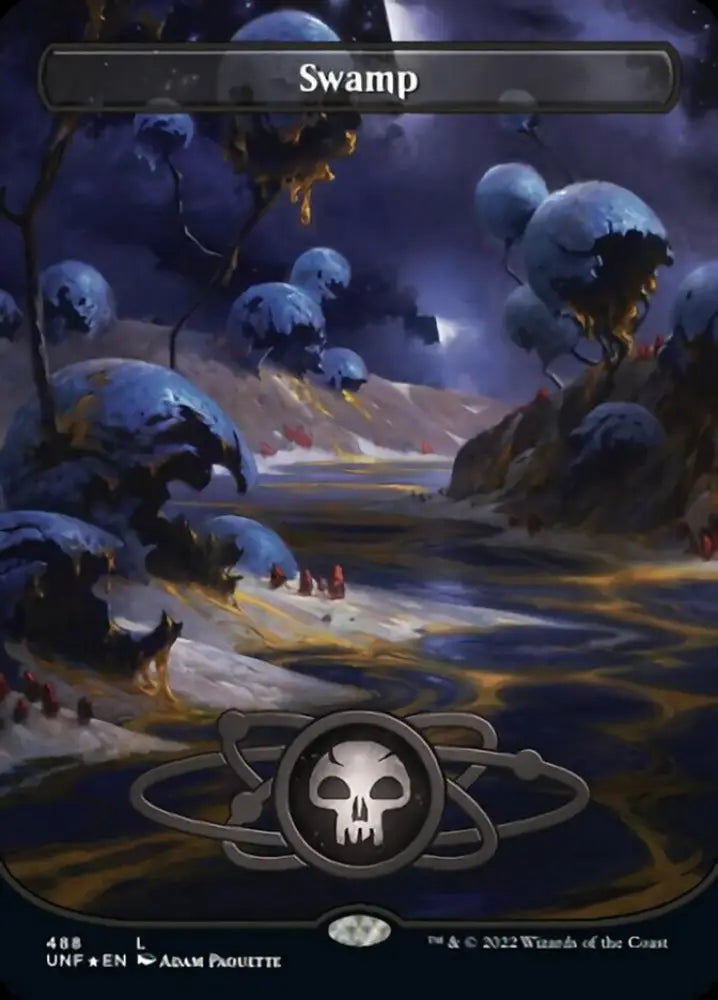 Swamp (488) (Planetary Space-ic Land) (Galaxy Foil) [Unfinity] - MTG Single