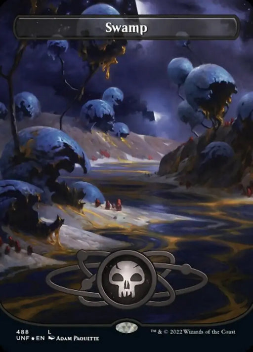Swamp (488) (Planetary Space-ic Land) (Galaxy Foil) [Unfinity] - MTG Single