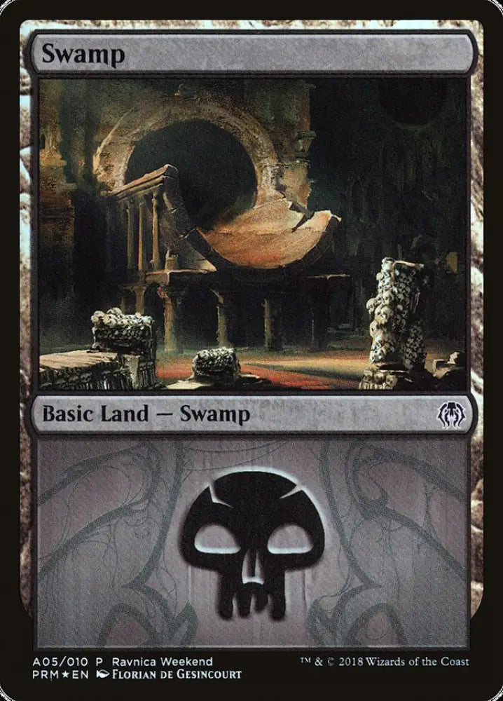 Swamp (A05) [Ravnica Allegiance Ravnica Weekend] - MTG Single