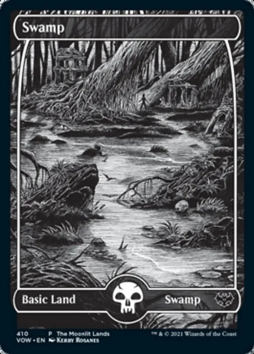 Swamp (The Moonlit Lands) (Foil Etched) [Innistrad: Crimson Vow Promos] - MTG Single