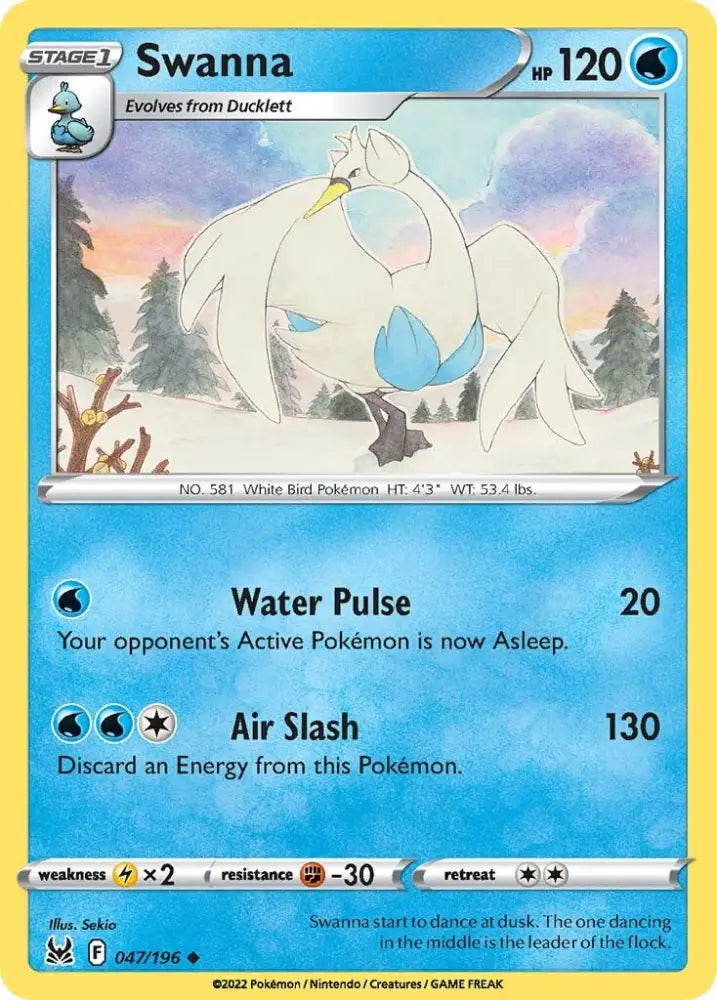 Swanna (047/196) [Sword & Shield: Lost Origin] - Pokemon Single