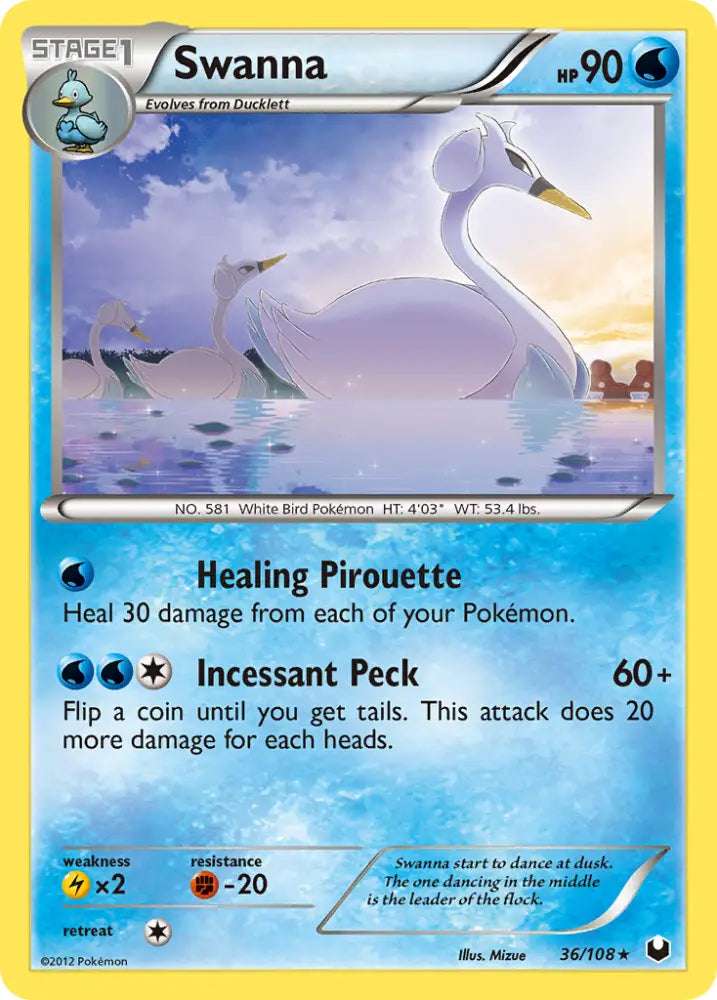 Swanna (36/108) [Black & White: Dark Explorers] - Pokemon Single