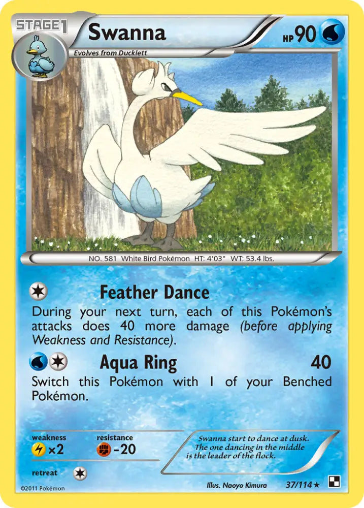 Swanna (37/114) [Black & White: Base Set] - Pokemon Single
