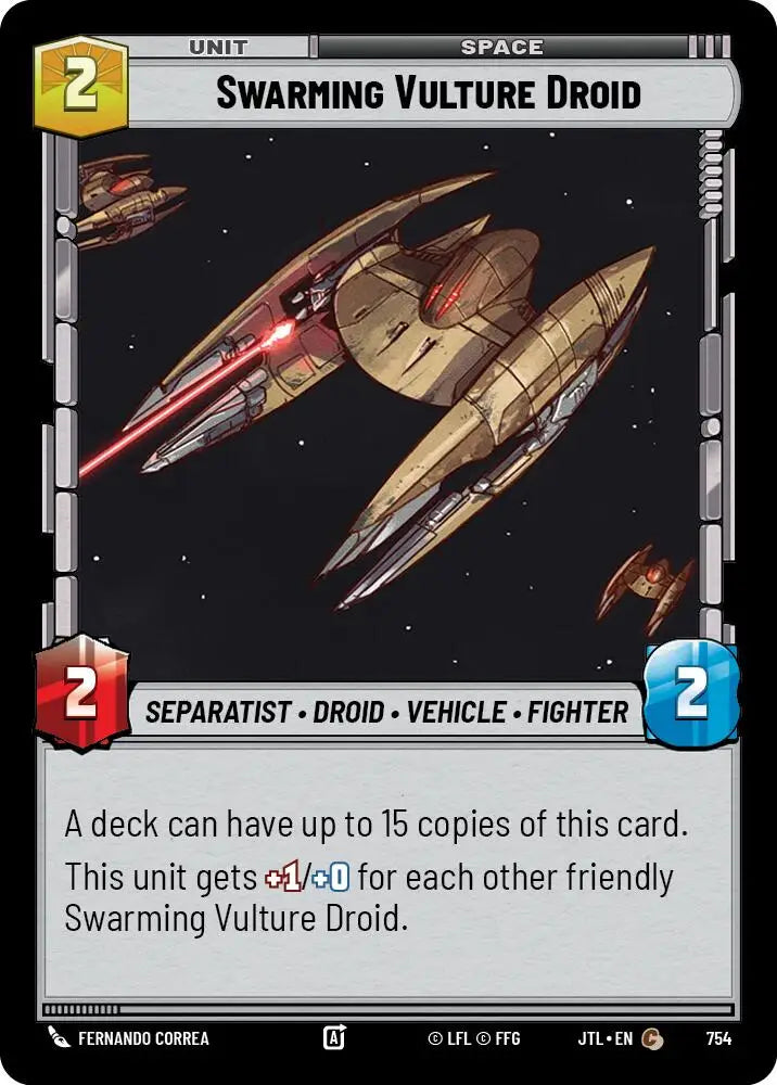 Swarming Vulture Droid (Foil) (754) [Jump to Lightspeed] - Star Wars: Unlimited Single