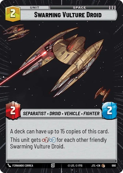 Swarming Vulture Droid (Hyperspace Foil) (990) [Jump to Lightspeed] - Star Wars: Unlimited Single