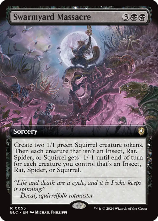 Swarmyard Massacre (Extended Art) [Bloomburrow Commander] - MTG Single