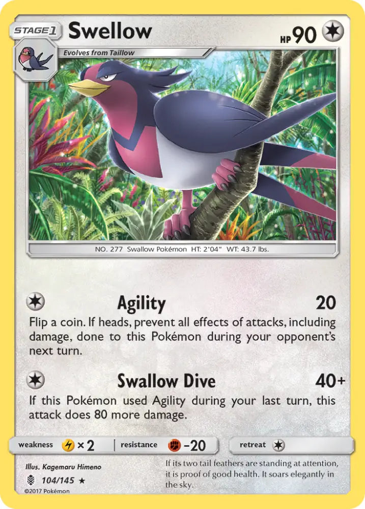 Swellow (104/145) [Sun & Moon: Guardians Rising] - Pokemon Single