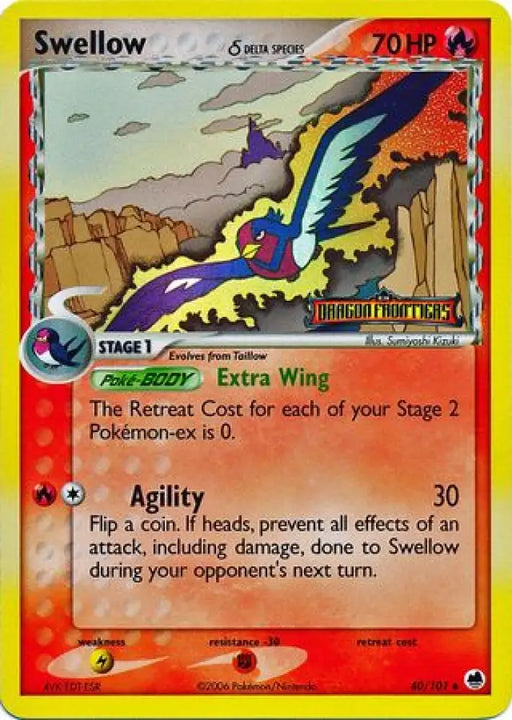 Swellow (40/101) (Delta Species) (Stamped) [EX: Dragon Frontiers] - Pokemon Single
