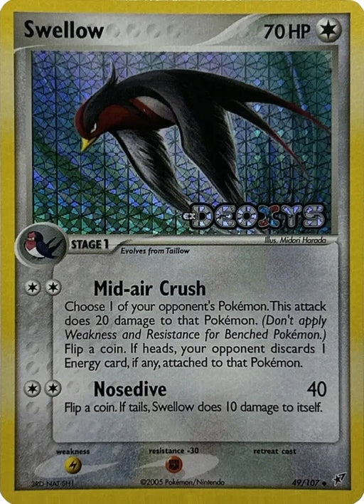 Swellow (49/107) (Stamped) [EX: Deoxys] - Pokemon Single