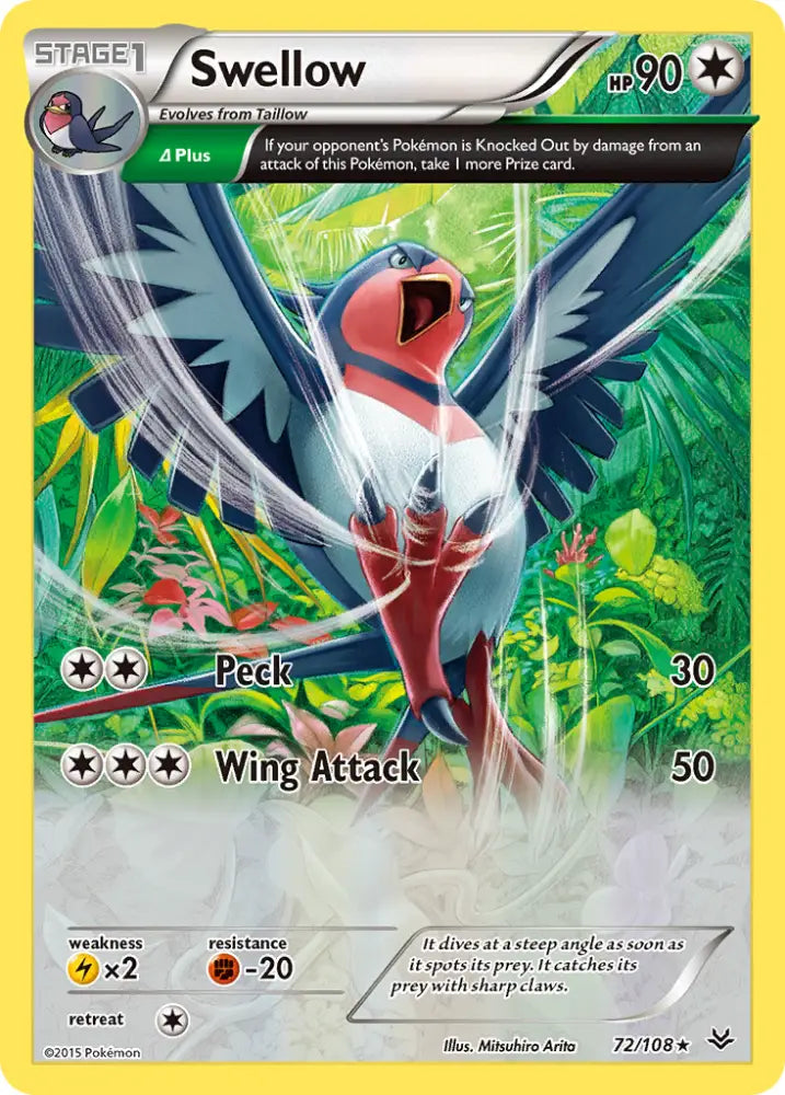 Swellow (72/108) [XY: Roaring Skies] - Pokemon Single