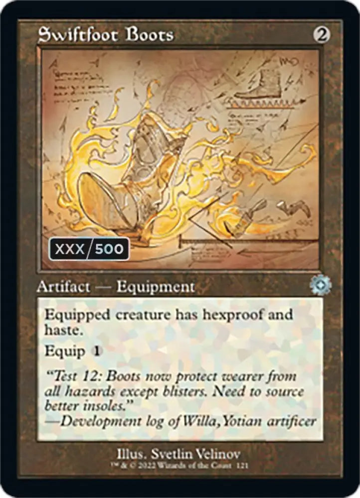 Swiftfoot Boots (Retro Schematic) (Serialized) [The Brothers’ War Retro Artifacts] - MTG Single