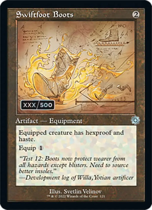 Swiftfoot Boots (Retro Schematic) (Serialized) [The Brothers’ War Retro Artifacts] - MTG Single