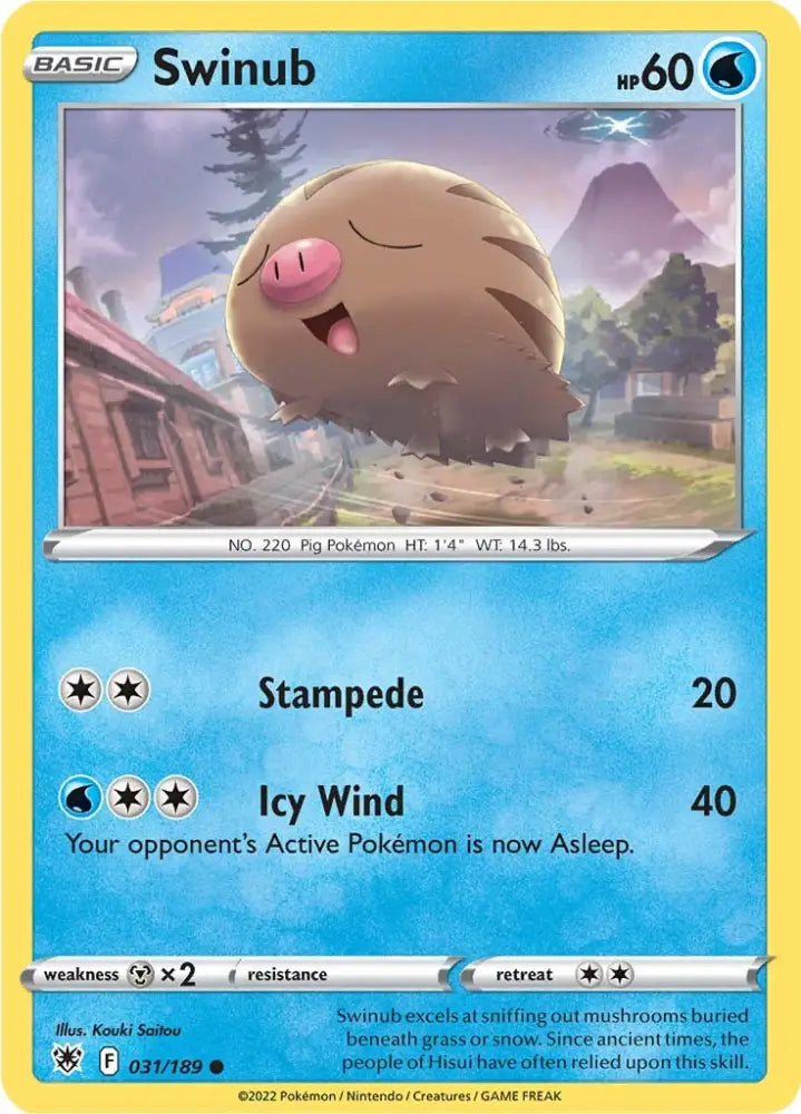 Swinub (031/189) [Sword & Shield: Astral Radiance] - Pokemon Single