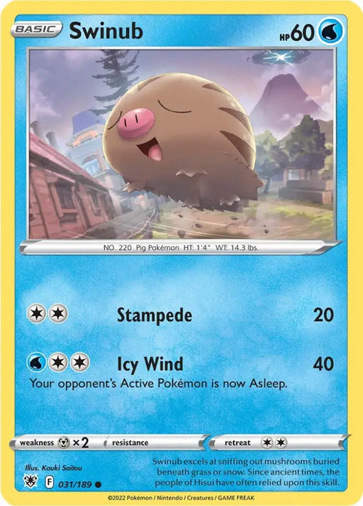 Swinub (031/189) [Sword & Shield: Astral Radiance] - Pokemon Single