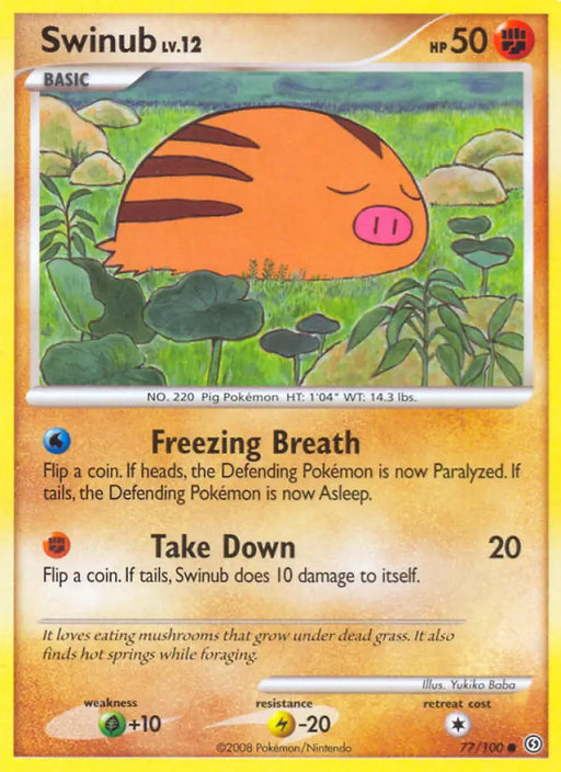 Swinub (77/100) [Diamond & Pearl: Stormfront] - Pokemon Single