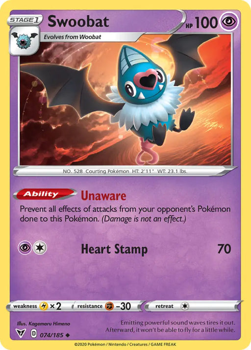 Swoobat (074/185) [Sword & Shield: Vivid Voltage] - Pokemon Single