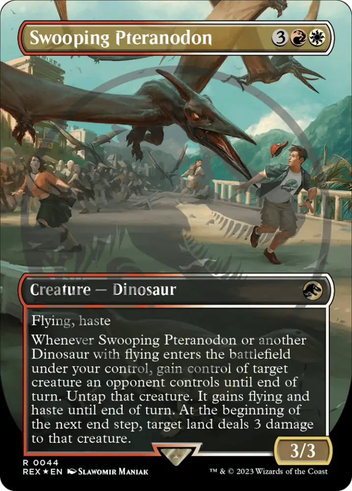 Swooping Pteranodon (Emblem) (Borderless) [Jurassic World Collection Tokens] - MTG Single