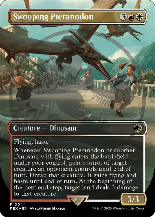 Swooping Pteranodon (Emblem) (Borderless) [Jurassic World Collection Tokens] - MTG Single