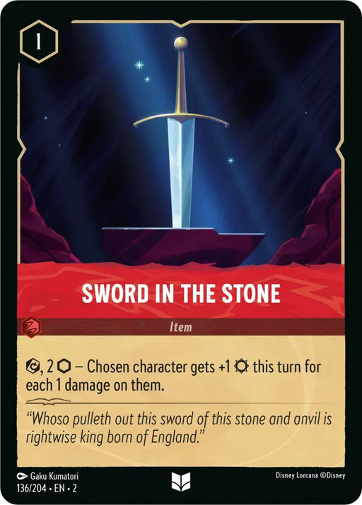 Sword in the Stone (136/204) [Rise of the Floodborn] - Lorcana Single