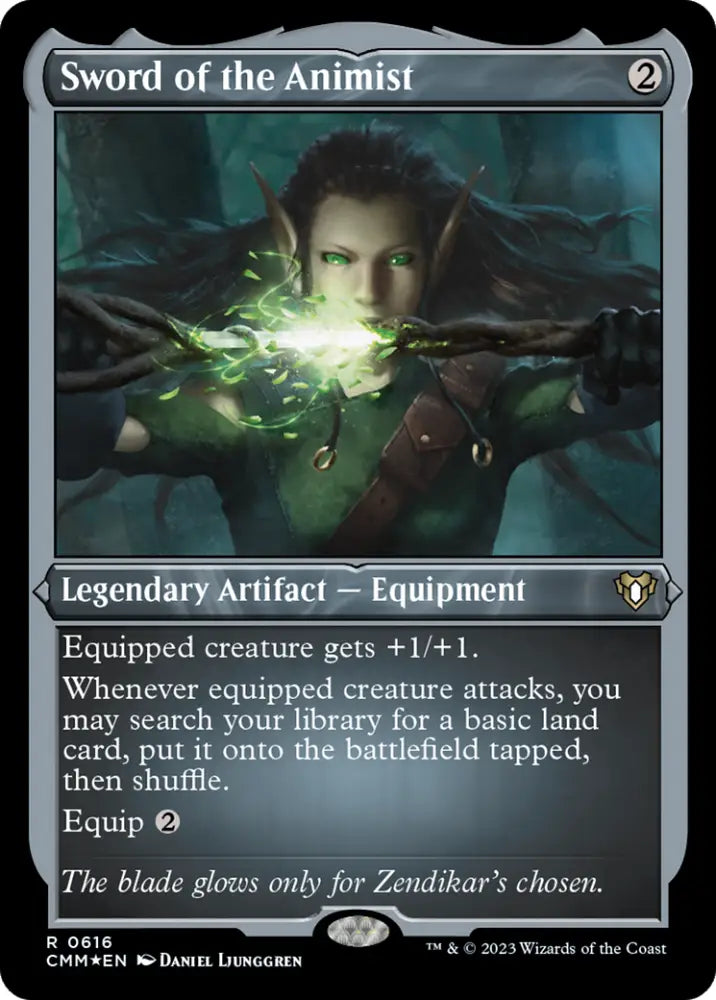 Sword of the Animist (Foil Etched) [Commander Masters] - MTG Single