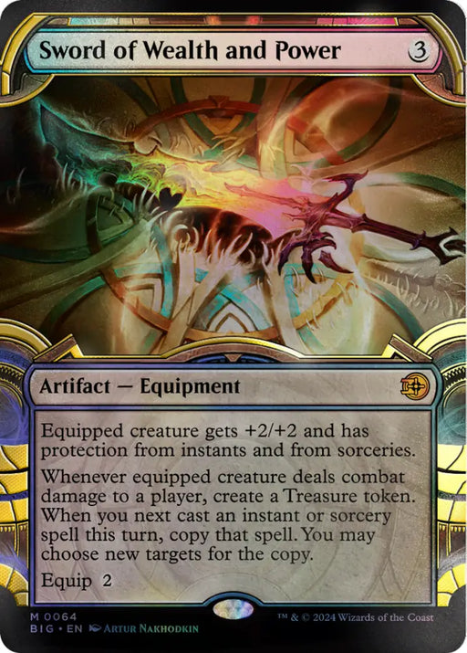 Sword of Wealth and Power (Showcase) (Raised Foil) [Outlaws of Thunder Junction: The Big Score] - MTG Single