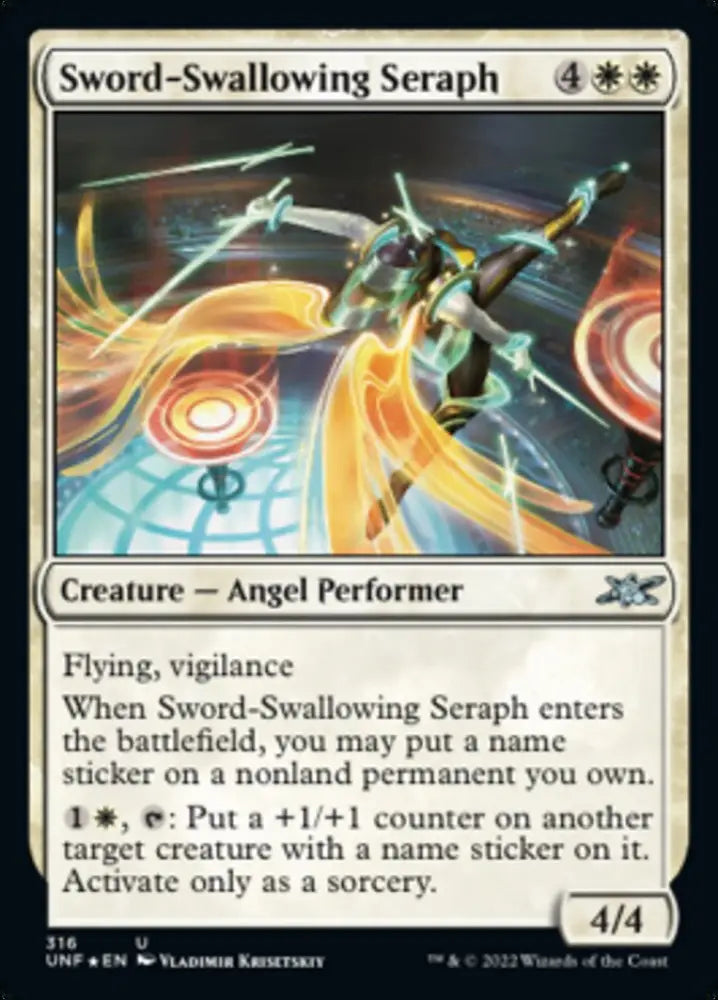 Sword-Swallowing Seraph (Galaxy Foil) [Unfinity] - MTG Single
