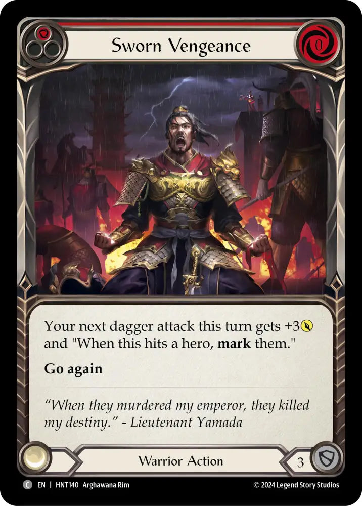 Sworn Vengeance (Red) [The Hunted] Rainbow Foil - Flesh And Blood Single