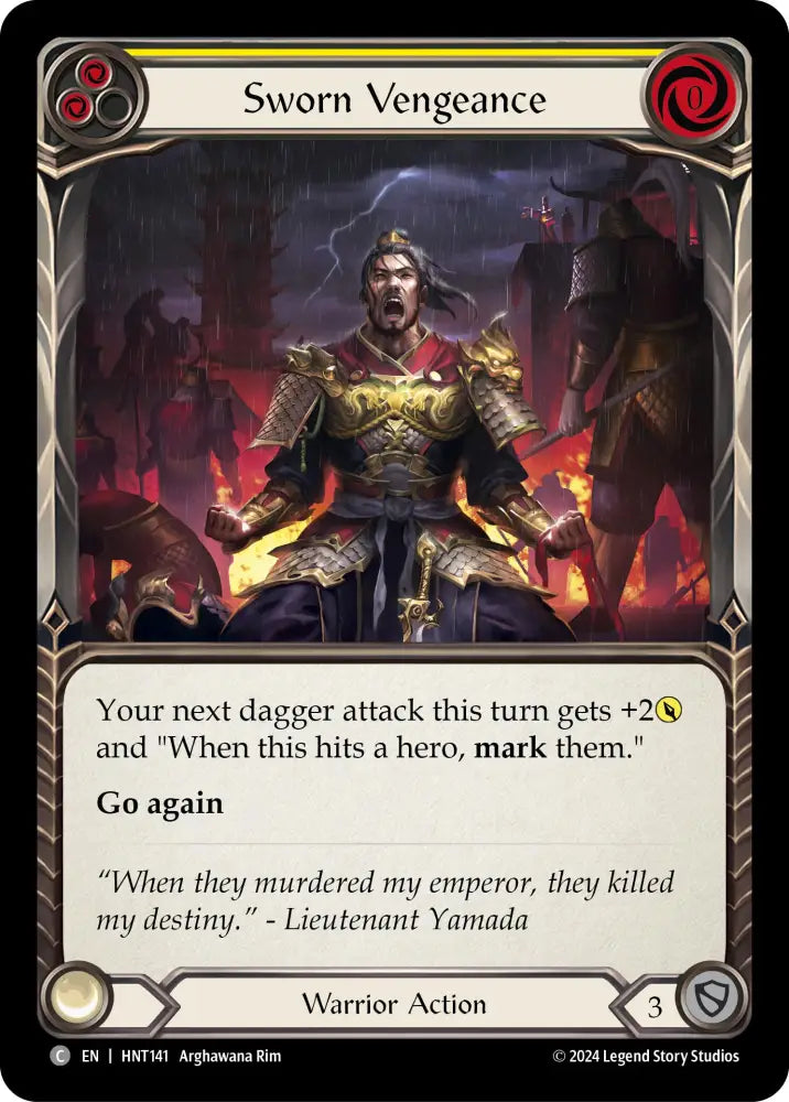 Sworn Vengeance (Yellow) [The Hunted] Rainbow Foil - Flesh And Blood Single