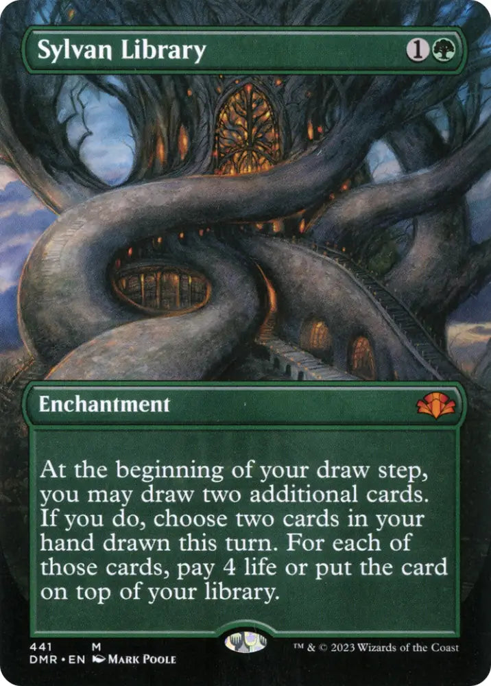 Sylvan Library (Borderless Alternate Art) [Dominaria Remastered] - MTG Single