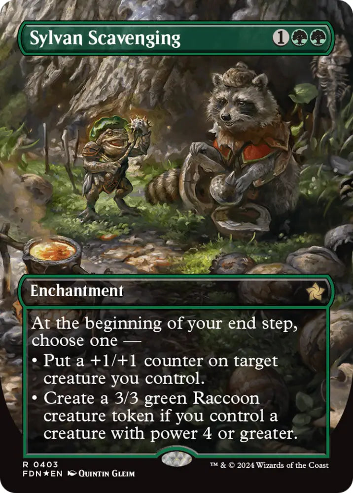 Sylvan Scavenging (Borderless) (Mana Foil) [Foundations] - MTG Single