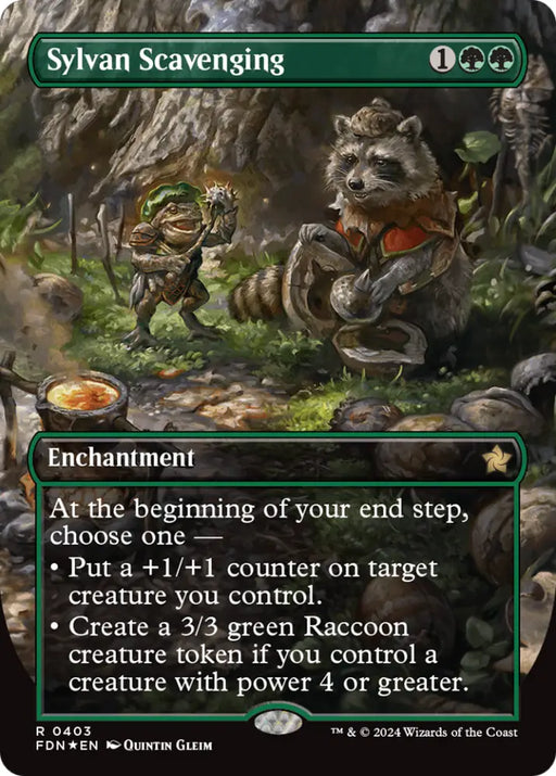 Sylvan Scavenging (Borderless) (Mana Foil) [Foundations] - MTG Single