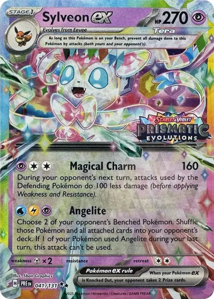 Sylveon ex (041/131) (Prismatic Evolutions Stamp) [Scarlet & Violet: Prismatic Evolutions] - Pokemon Single