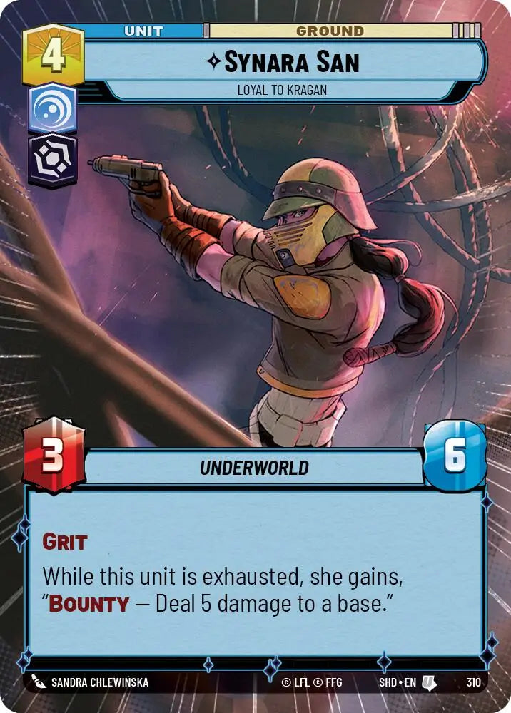 Synara San - Loyal to Kragan (Hyperspace) (310) [Shadows of the Galaxy] - Star Wars: Unlimited Single