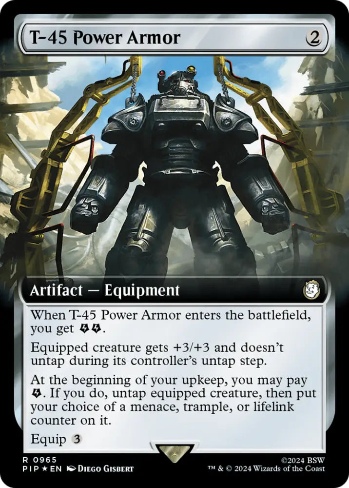 T-45 Power Armor (Extended Art) (Surge Foil) [Fallout] - MTG Single
