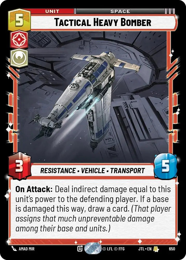 Tactical Heavy Bomber (Foil) (650) [Jump to Lightspeed] - Star Wars: Unlimited Single