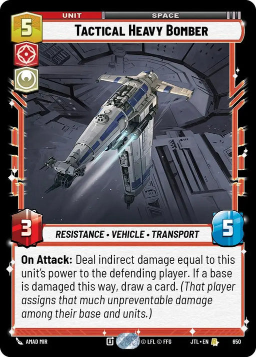 Tactical Heavy Bomber (Foil) (650) [Jump to Lightspeed] - Star Wars: Unlimited Single