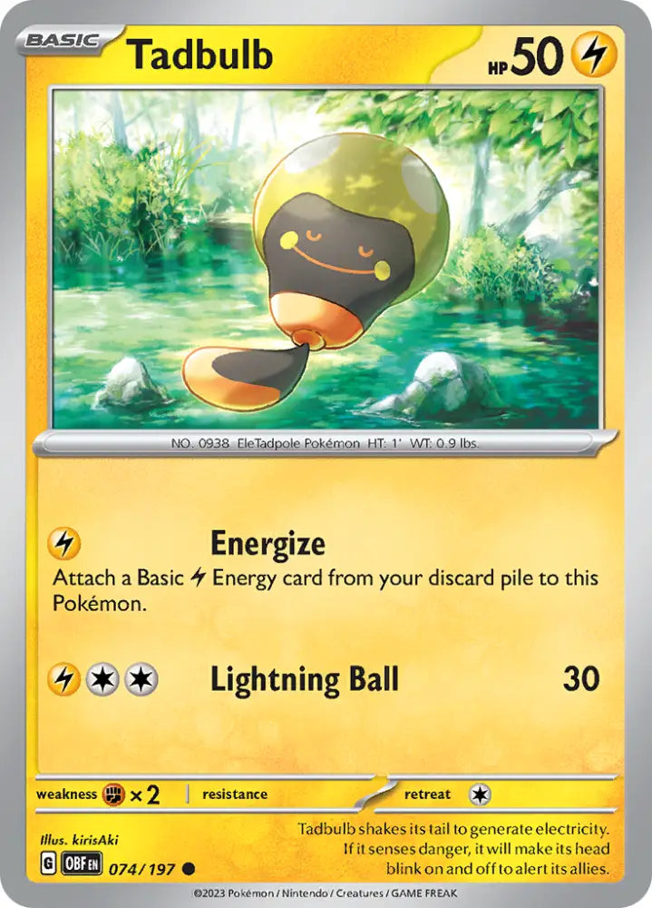 Tadbulb (074/197) [Scarlet & Violet: Obsidian Flames] - Pokemon Single