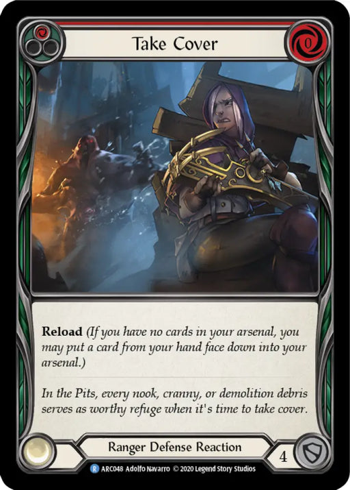 Take Cover (Red) [Arcane Rising Unlimited] Unlimited Rainbow Foil - Flesh And Blood Single
