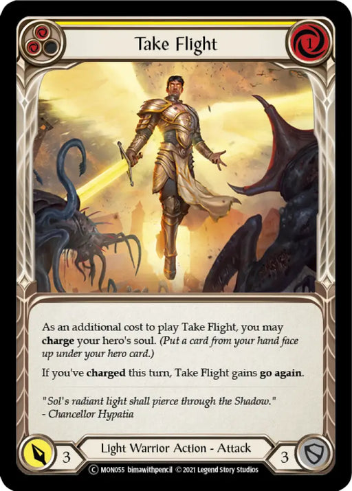 Take Flight (Yellow) [Monarch Unlimited] Unlimited Rainbow Foil - Flesh And Blood Single