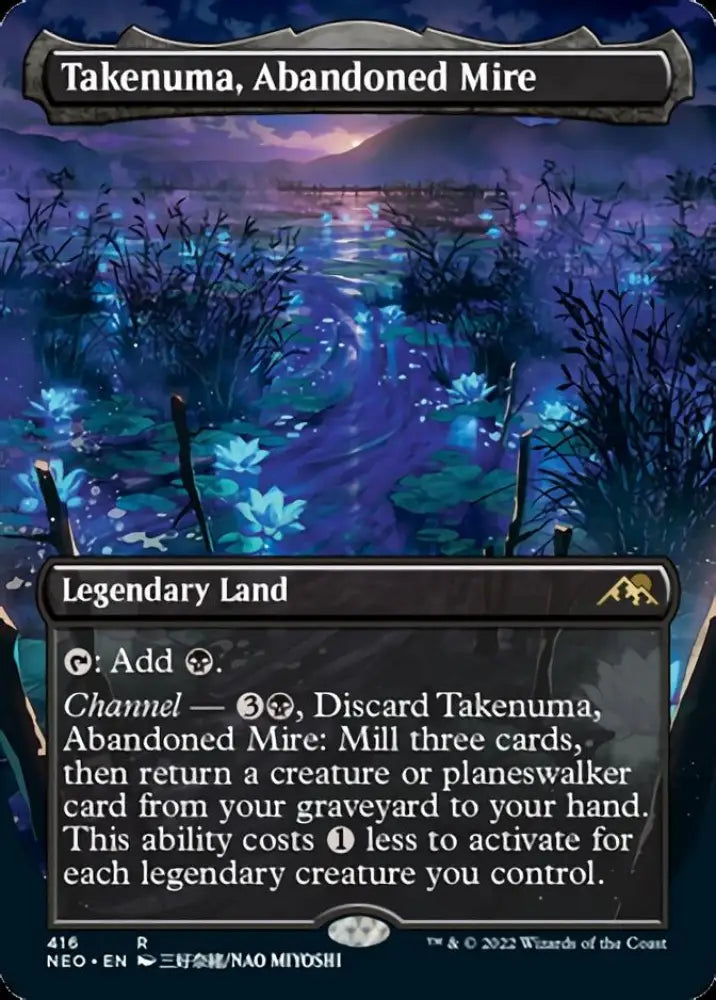 Takenuma Abandoned Mire (Borderless Alternate Art) [Kamigawa: Neon Dynasty] - MTG Single