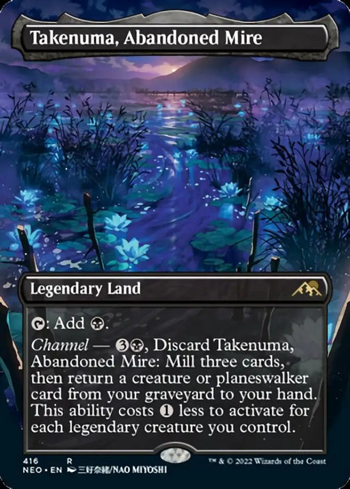 Takenuma Abandoned Mire (Borderless Alternate Art) [Kamigawa: Neon Dynasty] - MTG Single