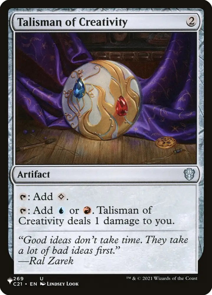 Talisman of Creativity [Secret Lair: Heads I Win Tails You Lose] - MTG Single