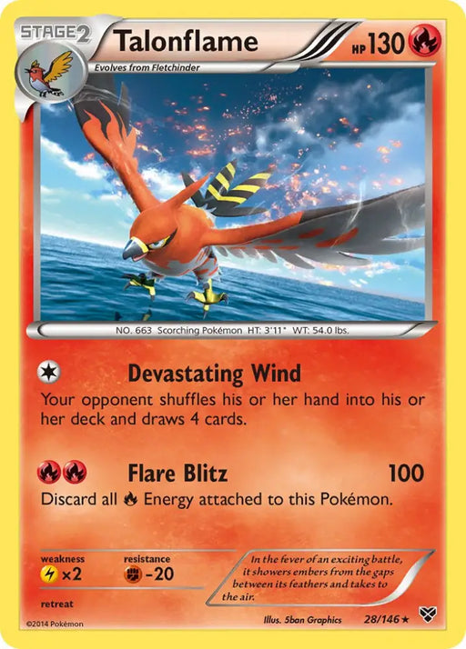 Talonflame (28/146) (Cosmos Holo) (Blister Exclusive) [XY: Base Set] - Pokemon Single