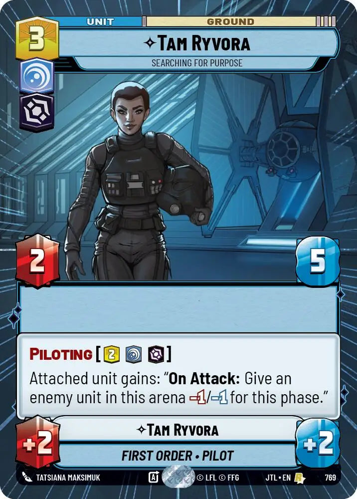 Tam Ryvora - Searching For Purpose (Hyperspace Foil) (769) [Jump to Lightspeed] - Star Wars: Unlimited Single
