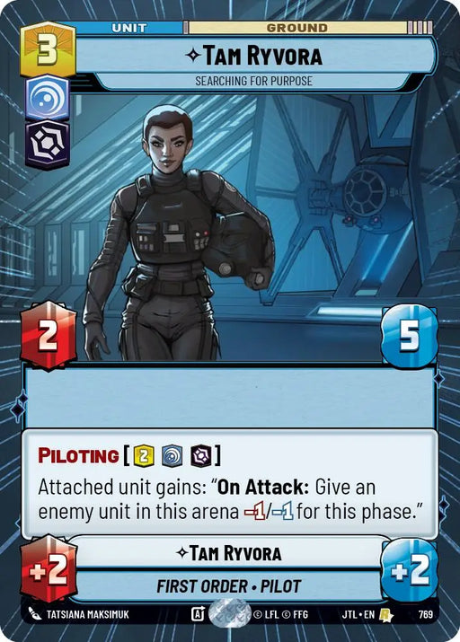 Tam Ryvora - Searching For Purpose (Hyperspace Foil) (769) [Jump to Lightspeed] - Star Wars: Unlimited Single