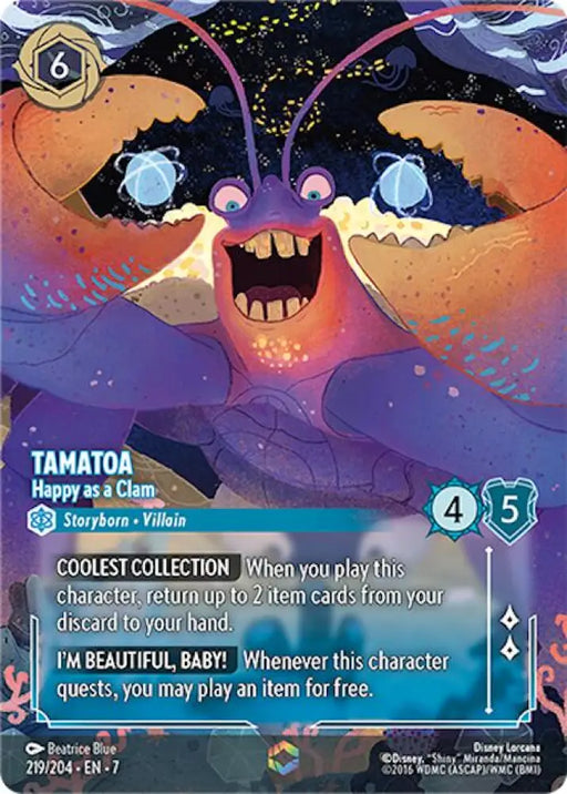 Tamatoa - Happy as a Clam (Enchanted) (219/204) [Archazia’s Island] - Lorcana Single