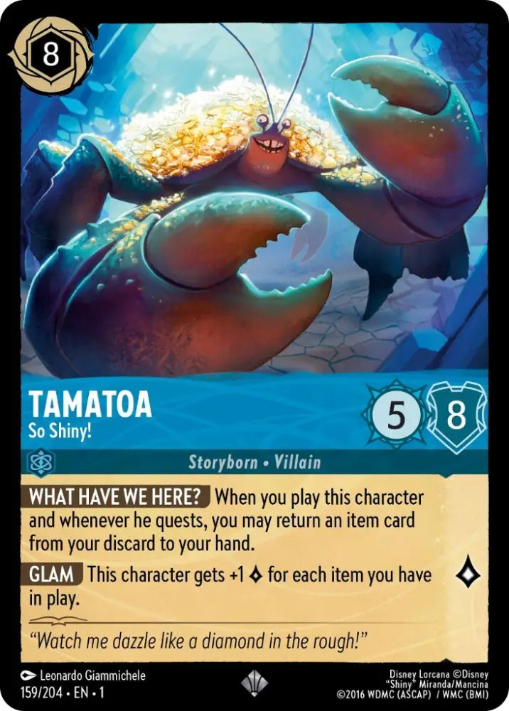 Tamatoa - So Shiny! (159/204) [The First Chapter] - Lorcana Single